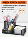 Подставка-органайзер для канцелярии ORANGE PEEL Standart металлическая черная, 3 секции 205*105*100 мм HY69058 BK NEW