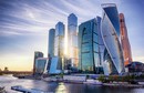 Календарь настенный квартальный 2026г. "Москва сити и солнце" 3-х блочный на 3-х гребнях, зеленая подложка 13с14-290