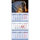Календарь квартальный на 2026 г Attomex. Андалузский жеребец (295x700 мм) на 3-х пружинах, складной с курсором, кольцо пикколо, офсет 65 г/м?, печать в 2 краски, обложка мелованный картон 250 г/м?, печать в 4 краски + ВД-лак, пластиковый пакет с евро подвесом 2133519