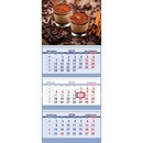 Календарь квартальный на 2026 г Attomex. Тирамису (295x700 мм) на 3-х пружинах, складной с курсором, кольцо пикколо, офсет 65 г/м?, печать в 2 краски, обложка мелованный картон 250 г/м?, печать в 4 краски + ВД-лак, пластиковый пакет с евро подвесом 2133540