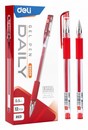 Ручка гелевая Deli Daily E6600SRed корп.прозрачный d=0.5мм чернила красн. резин. манжета E6600SRED E6600SRED