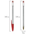Ручка шариковая STAFF "Basic Budget BP-04", КРАСНАЯ, линия письма 0,5 мм, с штрихкодом 143870