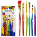 Набор кистей "deVENTE. Cosmo" 6 шт (синтетика круглые № 2, 3, 4, плоские № 5, 6, 8) ручка пластиковая, окрас волоса и ручки в ярких цветах, в пластиковой упаковке с картонной подложкой и резинками-фиксаторами кистей 8072351