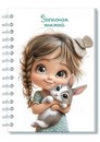 Зап. книжка  А6 на гребне 7БЦ, 100л. "Девочка с зайкой" С0592-139