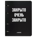 Тетрадь на кольцах А5 (160x212 мм) со сменным блоком deVENTE. Закрыто 120 листов,  блок офсет 60 г/м? в клетку, гибкая обложка слим из мелованного картона 560г/м?, цветная печать, матовая ламинация, термоусадочная пленка 2057520