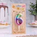 Свеча в торт "Акварель", цифра 6, 5,5 см 120318 120318     