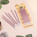 Свечи в торт "Ройс", 6 шт, высокие, 13 см, розовый металлик 7597557 7597557    