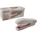 Степлер №10 "deVENTE. Esthetics" (мощность 12 листов, глубина скрепления 50 мм) пластиковый, c покрытием Velvet Touch, со встроенным антистеплером, в картонной коробке, цвет лавандово-пепельный, металлические детали цвета розового золота 4142520