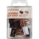 Зажим для бумаг 19мм. "deVENTE. Esthetics" металлический толщина скрепления до 8 мм, 12 шт в пластиковой коробке, ассорти 2 цвета (бургунди и лавандово-пепельный) 4131505