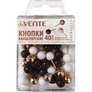 Кнопки канцелярские силовые "deVENTE. Esthetics" диаметр 9 мм, с иглой цвета розовое золото, в форме шара, 40 шт в пластиковой коробке, ассорти 3 цвета (бургунди, лавандово-пепельный и розовое золото) 4132514