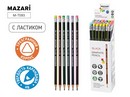 Карандаш чернографитный пластиковый BLACK, НВ, с ластиком, корпус трехгранный, картонная упаковка M-7093