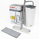Швабра с отжимом и ведром 11л/9л, двухкамерное, ProClean, насадка из микрофибры карманы с 2-х сторон, белый, LAIMA 607979