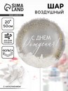 Шар фол. 20''/51см Круг С ДР с перьями  26249