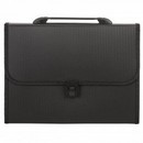 Папка-портфель пластиковая STAFF А4 (330х235х50 мм), 7 отделений, с окантовкой, индексные ярлыки, черный 221206