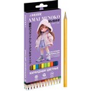 Карандаши 24цв., deVENTE "Amai Menoko" 2М, диаметр грифеля 2,8 мм, шестигранные, в картонной коробке 5024618