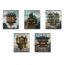 Тетрадь школьная ученическая ErichKrause Flying House, 36 листов, клетка_MIX-PACK 65655