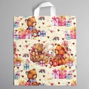 Пакет Мишки с подарками, полиэтиленовый с петлевой ручкой, 42х38 см, 33 мкм   2143683 2143683    