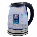 Чайник SCARLETT SC-EK27G88, 1,8 л, 1800 Вт, закрытый нагревательный элемент, стекло, черный  457207