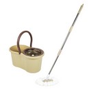 Швабра с отжимом и ведром 7л/5л, отжим центрифуга / рукоятка, 2 круглые насадки 607488