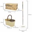 Швабра с отжимом и ведром 7л/5л, отжим центрифуга / рукоятка, 2 круглые насадки 607488