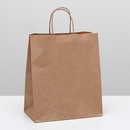 Пакет крафт без печати, круглая ручка 24 х 14 х 28 см   2492931 2492931    