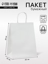 Пакет крафт без печати, белый, круглая ручка 22 х 11 х 28 см   2682918 2682918    