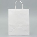 Пакет крафт без печати, белый, круглая ручка 22 х 11 х 28 см   2682918 2682918    