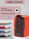 Точилка механическая 1 отверстие 6-8мм, корпус красный/прозрачный черный SUNWOOD, X18-RED X18-RED