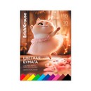 Цветная бумага односторонняя на клею ErichKrause Прима-кошка, А4, 10 л., 10 цветов (школьно-письменные принадлежности) 010851375-65616