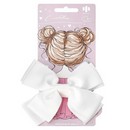 Резинка для волос "БАНТ" (в наборе: 1шт., б/р, размер банта 12 см, вулканизированная резина, полиэстер, цвет: белый, подложка из мелованного картона + ПЭТ-пакет с европодвесом) 71808