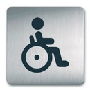 Табличка металлическая информационная 150*150мм WC DISABLE (туалет д/инвалидов) DURABLE, серебристая. европод. 4959-23