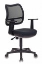 Кресло для руководителя с подлокотниками (спинка черная сетка, сиденье черное 26-28) CH-797AXSN/26-28