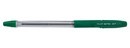 Ручка шар. PILOT зеленая с масл.чернилами, 0.7мм,корпус прозрачный, резиновый грип BPS-GP-F-G