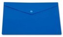 Папка-конверт пластиковая 0.18мм, на кнопке фА4, непрозрачный глянцевый синий, Бюрократ (10/160) PK803ANblu