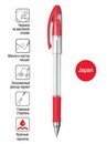 Ручка шар. Soft Glider PENAC 0,33 красная прозрачный корпус с резиновым грипом ВА1904-02F