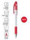 Ручка шариковая Soft Glider PENAC 0,33 красная прозрачный корпус с резиновым грипом ВА1904-02F