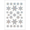 Наклейка HERMA DECOR Новый Год Серебрянные звезды (голографические) 3917