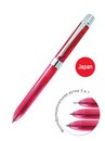 Ручка шариковая автоматическая PENAC ELE 001 3 в 1 синяя, красная, карандаш + ластик,  розовый корпус TF1401-02907WP
