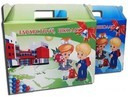 Коробка подарочная "Здравствуй, школа!", 340х250х80мм., синий фон, Лотос l-08-791