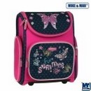 Рюкзак школьный "Лето",малиново синий, раскладной, с жесткой спинкой, h36см, Mike&mar 5040-ММ-11