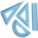 Набор геометрический  средний (4 предмета) прозрачно синий deVENTE. Flex в пластиковом блистере 5092310