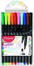 Набор капил. ручек 0,4 мм"GRAPH PEP'S",10цв.в блистере, MAPED (6/60) 749150