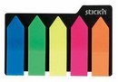 Набор самоклеящихся этикеток-закладок Hopax пластиковые 45*12мм, 5*25 листов, стрелки, 5 неоновых цветов 21143