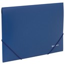Папка на резинках BRAUBERG стандарт, синяя, до 300 листов, 0,5мм 221623