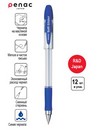 Ручка шар. Soft Glider PENAC 0,33 синяя прозрачный корпус с резиновым грипом ВА1904-03F